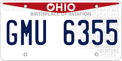 OH license plate GMU6355