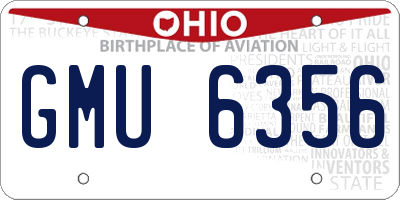 OH license plate GMU6356