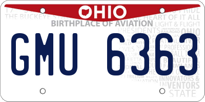 OH license plate GMU6363