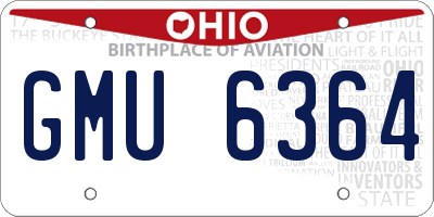 OH license plate GMU6364