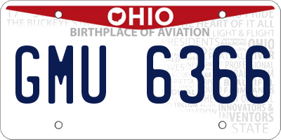 OH license plate GMU6366