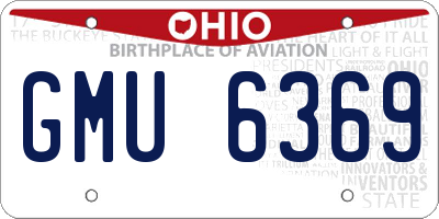 OH license plate GMU6369
