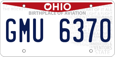 OH license plate GMU6370