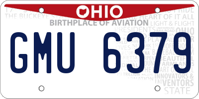 OH license plate GMU6379