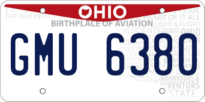 OH license plate GMU6380