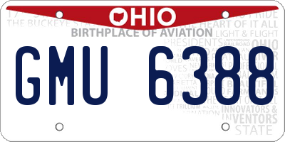 OH license plate GMU6388