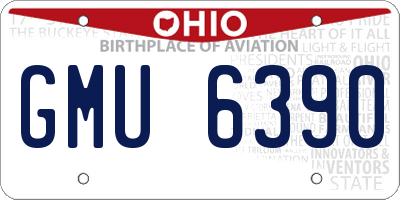 OH license plate GMU6390