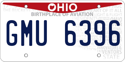 OH license plate GMU6396