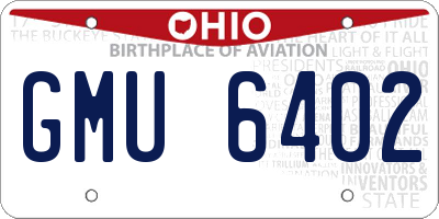 OH license plate GMU6402