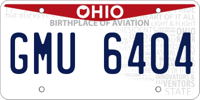 OH license plate GMU6404