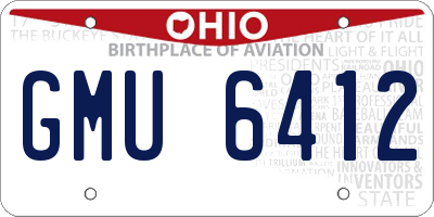 OH license plate GMU6412