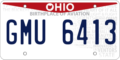 OH license plate GMU6413