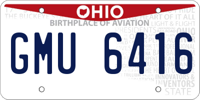OH license plate GMU6416