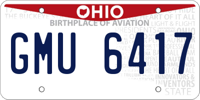 OH license plate GMU6417
