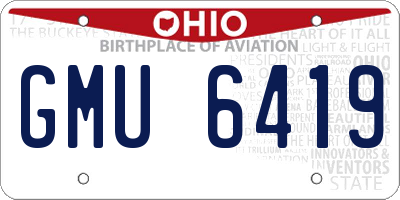 OH license plate GMU6419