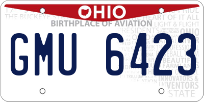 OH license plate GMU6423