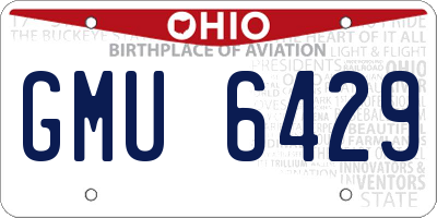 OH license plate GMU6429