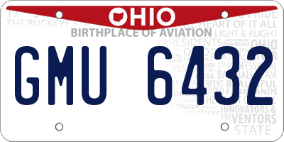 OH license plate GMU6432
