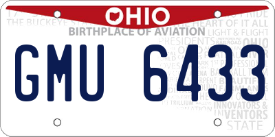 OH license plate GMU6433