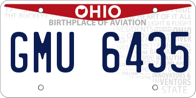 OH license plate GMU6435