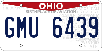 OH license plate GMU6439