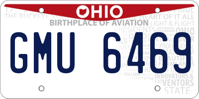 OH license plate GMU6469