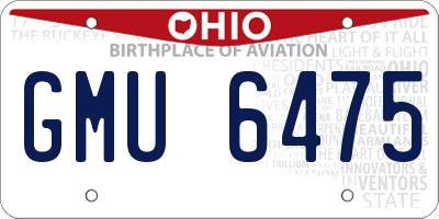OH license plate GMU6475