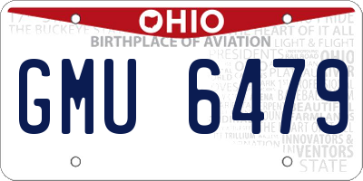 OH license plate GMU6479
