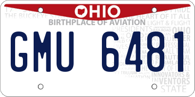 OH license plate GMU6481
