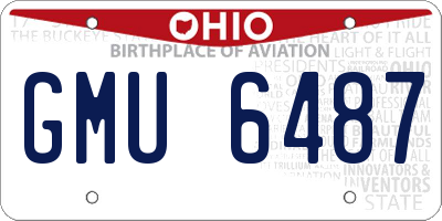 OH license plate GMU6487