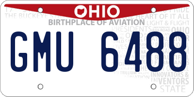 OH license plate GMU6488