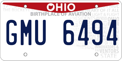 OH license plate GMU6494