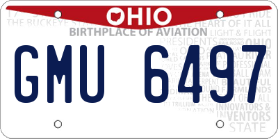 OH license plate GMU6497