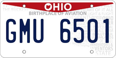 OH license plate GMU6501