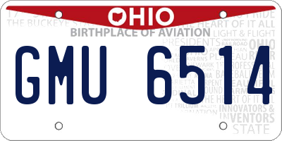 OH license plate GMU6514