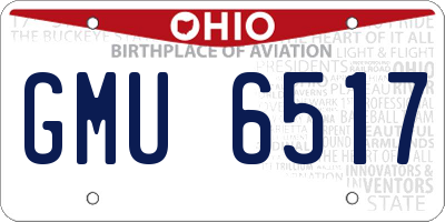 OH license plate GMU6517
