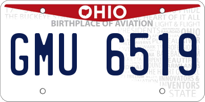 OH license plate GMU6519