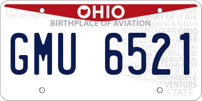 OH license plate GMU6521