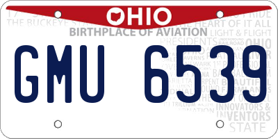 OH license plate GMU6539