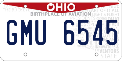 OH license plate GMU6545