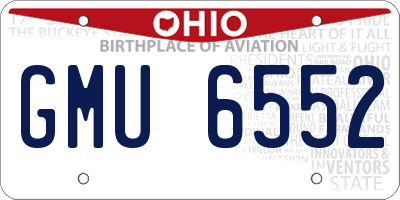 OH license plate GMU6552