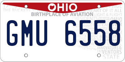 OH license plate GMU6558