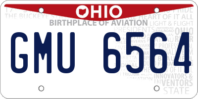 OH license plate GMU6564