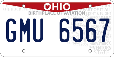 OH license plate GMU6567