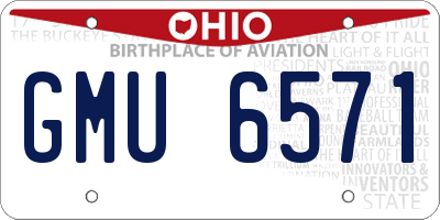 OH license plate GMU6571