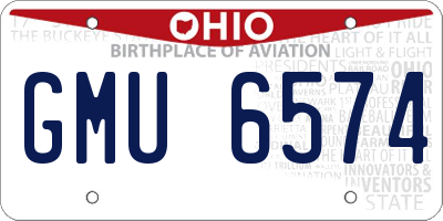 OH license plate GMU6574