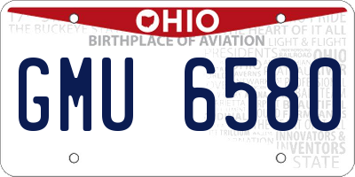 OH license plate GMU6580