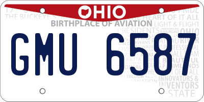OH license plate GMU6587