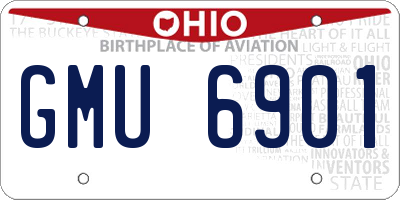OH license plate GMU6901