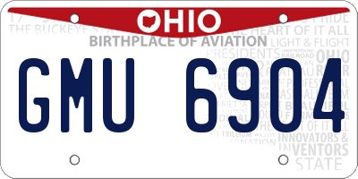 OH license plate GMU6904